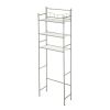 Over the Toilet Steel 3-Shelf Storage Shelf Unit, Satin Nickel Finish for Adults